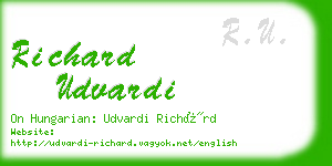 richard udvardi business card